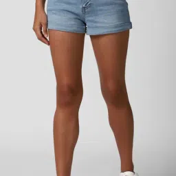 Forever 21 Light Denim Regular Fit Shorts-image-55