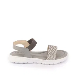 Fausto Women's Grey Ankle Strap Wedges image 2