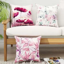 Bianca Suzane Pink & White Microfibre Cushion Cover - Set of 3-image-35