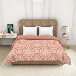 Spaces Adonia Peach Cotton 144 TC Double Quilt-picture-5