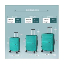 Nasher Miles Dalhousie Hard-Sided Polycarbonate Cabin  Sea Green 20 inch |55cm Trolley Bag image 2