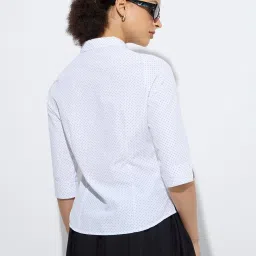 Wardrobe by Westside White Polka Dot Design Shirt image 2