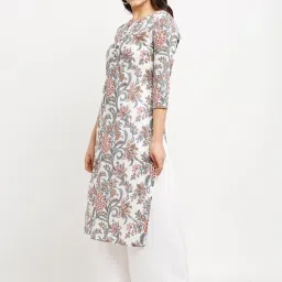 Rajnandini White Printed Straight Kurta image 3