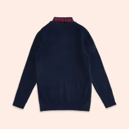 Pantaloons Junior Navy Cotton Regular Fit Full Sleeves Sweater image 2