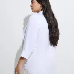 Gia by Westside White Embellished Cotton Shirt image 2