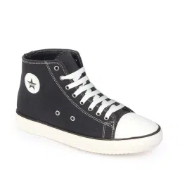 Fausto Men's Black Ankle High Sneakers image 2