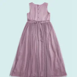 Pantaloons Junior Dusty Pink Cotton Embellished Dress image 2