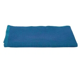 fabindia home Fabindia Turquoise & Blue Cotton Solid Hand Towel- Set of 1 image 2