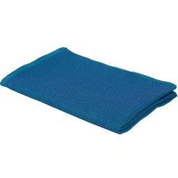 fabindia home Fabindia Turquoise & Blue Cotton Solid Hand Towel- Set of 1 image 3