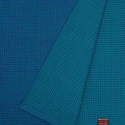 fabindia home Fabindia Turquoise & Blue Cotton Solid Hand Towel- Set of 1 image 5