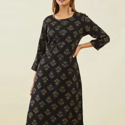 Soch Black Printed Straight Kurta image 4