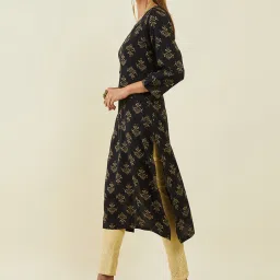 Soch Black Printed Straight Kurta image 3