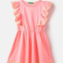 United Colors of Benetton Girls Pink Dress-image-14