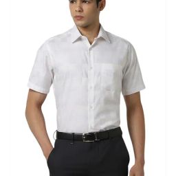 Van Heusen White Cotton Regular fit Checks Shirt-picture-10