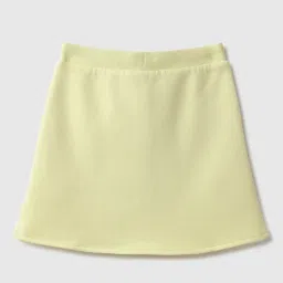 United Colors of Benetton Girls Yellow Cotton Blend Solid Skirt image 2