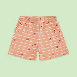 Pantaloons Junior Peach Cotton Striped Shorts image 2