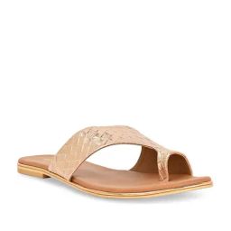 Rocia by Regal Women's Rose Gold Toe Ring Sandals-picture-8