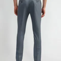 Arrow Medium Blue Slim Fit Self Pattern Trousers image 2