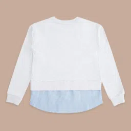 Pantaloons Junior Grey Cotton Printed Full Sleeves Sweatshirt image 2