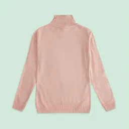 Pantaloons Junior Peach Cotton Embroidered Full Sleeves Sweater image 2