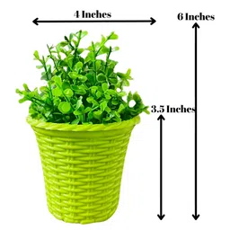 Akaar Green 2 Pieces Alstroemeria Jade Artificial Plant With Pot image 2