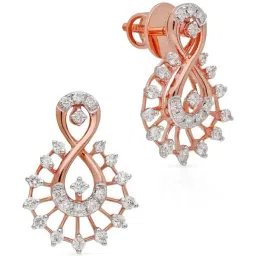 Malabar Gold and Diamonds 18k IGI Certified Diamond Rose Gold Stud Earrings for Women-picture-30