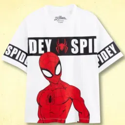 Nap Chief Unisex White Cotton Relaxed Fit Spiderman T-Shirt-picture-28