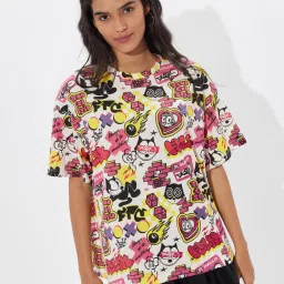 The Souled Store Multi Loose Graphic T-Shirt image 2