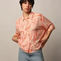 Only Peach Printed Shirt image 2