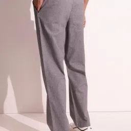 Fabindia Grey Straight Fit Texture Trousers image 2