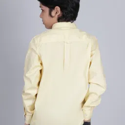 Cantabil Boys Yellow Cotton Solid Shirt image 2