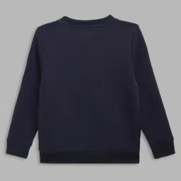 Blue Giraffe Boys Blue Cotton Printed Full Sleeves 1 Sweatshirt image 2