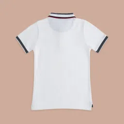 Pantaloons Junior White Cotton Applique Polo T-Shirt image 2