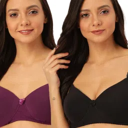 Lady Lyka Multicolor Non Wired Padded T-Shirt Bra (Pack of 2) image 1