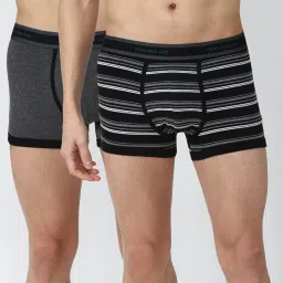 Peter England Black Striped Trunks - Pack of 2 image 1
