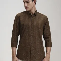 JadeBlue Brown Cotton Slim Fit Printed Shirt-picture-26