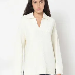 Vero Moda Off White Relaxed Fit Pullover image 2