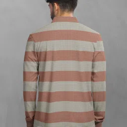 BULLMER Pink Cotton Blend Regular fit Stripes T-Shirts image 2