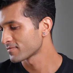 GIVA 925 Sterling Silver Swastik Stud for Men, Single image 4