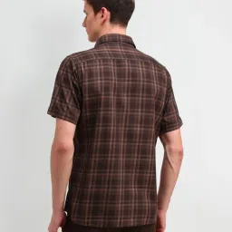 Arrow Sport Brown Cotton Regular Fit Checks Shirt image 2