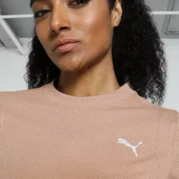 Puma Beige Self Pattern Sports T-Shirt image 5