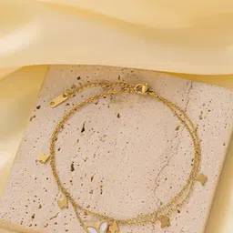 MYKI Stainless Steel Gold-Plated Multi Butterfly Charm Bracelet image 3