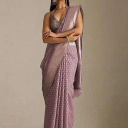 Soch Light Purple Tussar Woven Design Saree With Unstitched Blouse Piece-picture-12