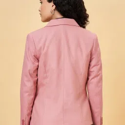 Annabelle by Pantaloons Pink Solid Blazer image 2