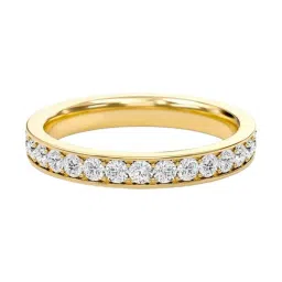 SHINE ETERNAL Lab Grown Diamond 18k (750) Yellow Gold Round Prong Set Half Eternity Band for Women-picture-36