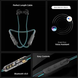 boAt Rockerz 255 IPX 5 Certified Bluetooth Earphone with 6 Hours Playback (Deep Sky Blue) image 3