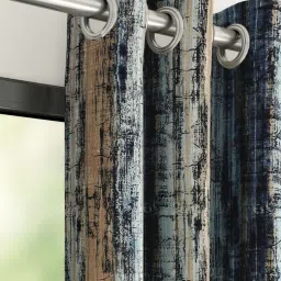 DDECOR Live Beautiful Navy Polyester 9 ft Long Door Curtain image 2