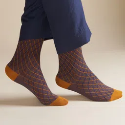 The Tie Hub Men Patterned Cotton Calf Length Socks image 2
