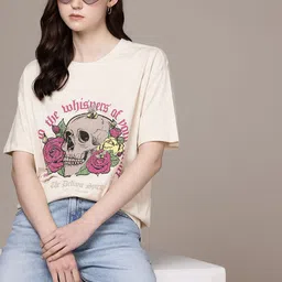 The Roadster Life Co. Graphic Printed Drop-Shoulder Sleeves Relaxed Pure Cotton T-shirt-picture-37