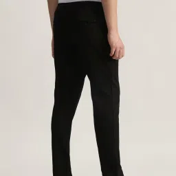 Iconic Black Cotton Regular Fit Trackpants image 2